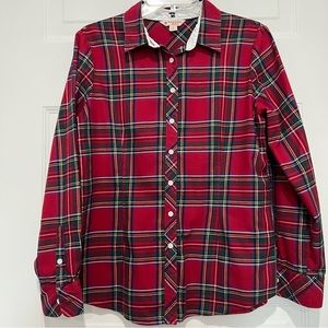 Brooks Brothers Red Fleece Plaid Fitted LS Button Up Shirt